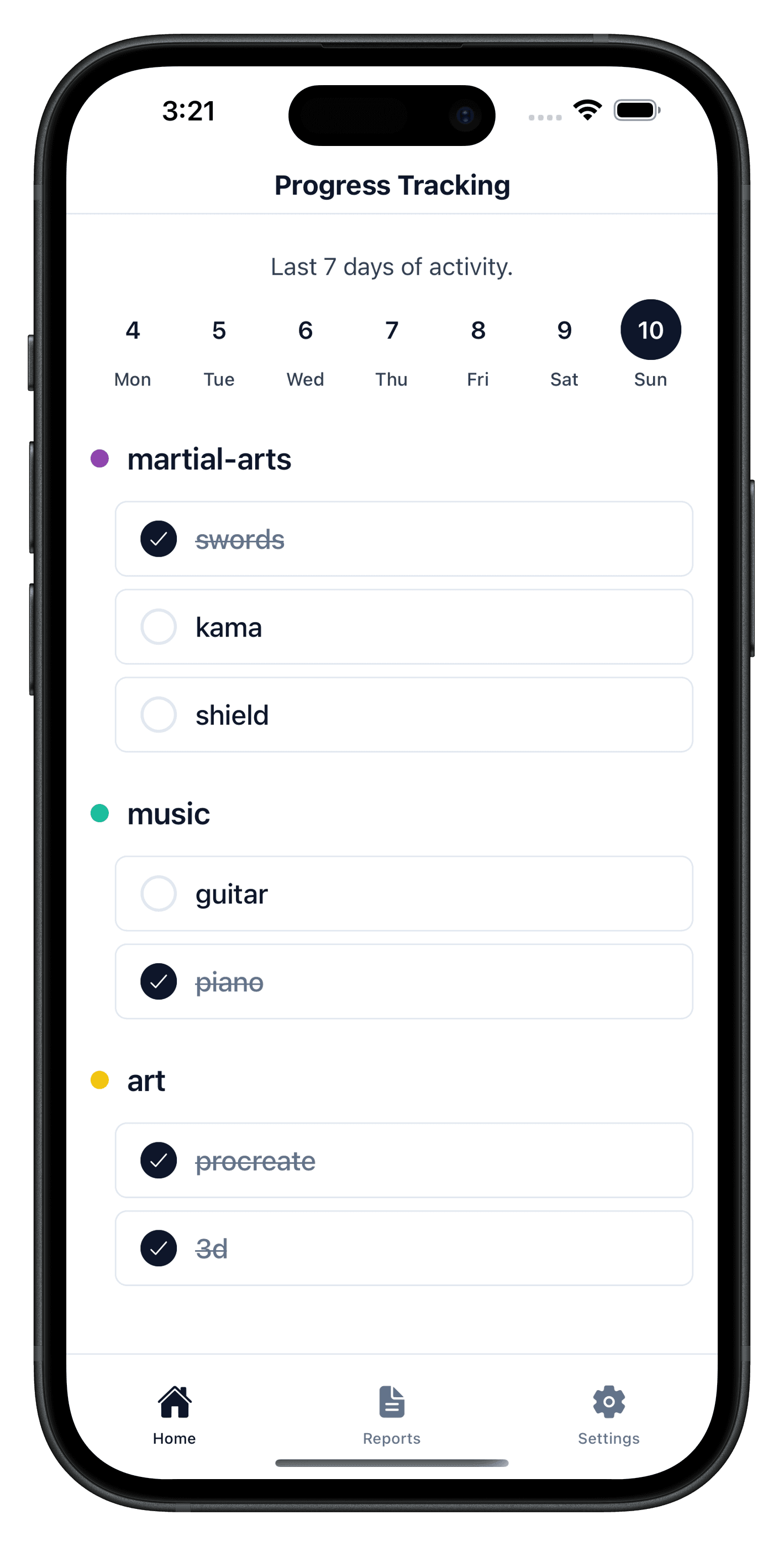 Ninja Track App Interface